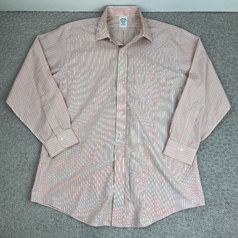 Brooks Brothers Regent Chalk Stripe American Supima Cotton‎ Dress Shirt 16 1/2